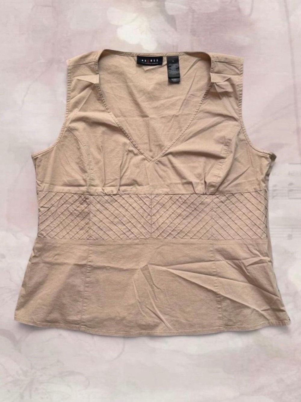 Axcess Tan V-Neck Sleeveless Tank